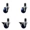 Service Caster 3'' Solid Poly Wheel Swivel 1-5/8'' Expanding Stem Caster Set 2 Brakes, 4PK SCC-EX20S314-SPUS-2-PLB-2-158 - alternate 1